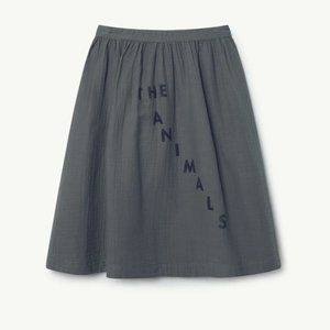 The Animals Observatory Sow Skirt, age 6Y, gray cotton gauze skirt